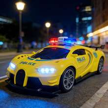Coche de carreras infantil con control remoto, coche de policía, coche deportivo eléctrico recargable para niños.,Coche de control remoto, juguete para niños, coche de carreras en miniatura (estilo y colores surtidos, batería  incluida) - Amarillo - Ver 8