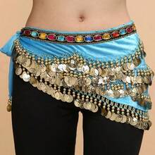 1件装女士波浪形肚皮舞腰带臀巾 女士甜美肚皮舞金币臀巾裙裹 - 多色 - 查看 15