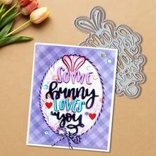 Creative Rabbit Metal Cutting Dies, DIY Scrapbooking Album And Embossing Stencil, Greeting Card Making Tool, Card Paper Cutting Crafts ,Gift Card Making Template Die Cuts. - Silver - View 5