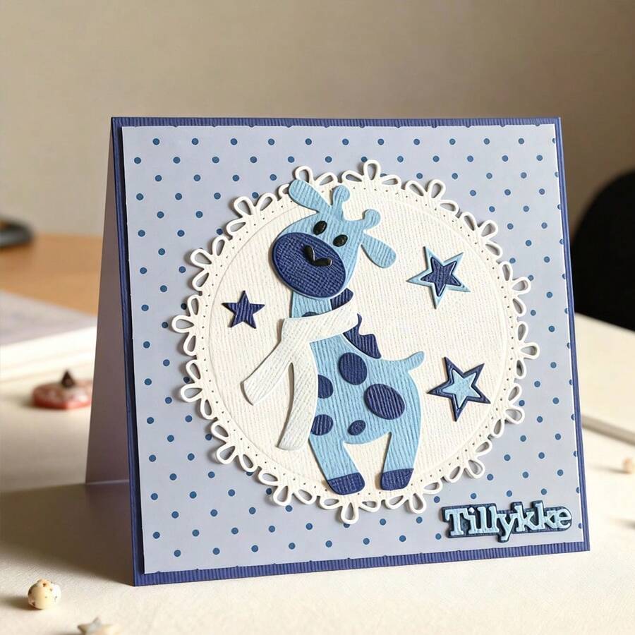 Creative Giraffe Metal Cutting Dies, DIY Scrapbooking Album And Embossing Stencil, Greeting Card Making Tool, Card Paper Cutting Crafts ,Gift Card Making Template Die Cuts.