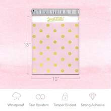 Sobres de plstico para envo de paquetes, 25 cm x 33 cm, patrones dorados. - LunaresrosadosGracia - Ver 2