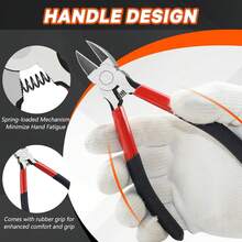 6英寸超锋利扁嘴钳，加长刀片 - 合金钢材质，橡胶手柄，适用于工艺品、花艺和电气项目