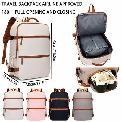 Women's Backpack, Large Capacity Travel Backpack, Suitable For Commuting To Work And School, Fashion Laptop Bag, Short-Distance Business Trip Luggage Bag, Suitable For Ryanair And Wizz Air Travel Backpack