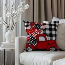 4 件装情人节抱枕套 - 柔软红色爱心装饰抱枕套，印有浪漫爱情语录，尺寸 17 x 17.7 英寸，不含枕芯，适用于沙发、卧室或家居装饰，情人节抱枕套 - 彩色 - 查看 5