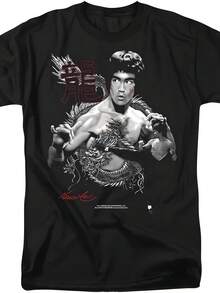 Bruces Lees The Dragon Kung Fu T-Shirt & Stickers,Black - màu đen - Xem 1