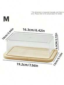 1个/4个装长方形奶酪/黄油碟，带盖，食品储存盒，适用于蛋糕、甜点、面包、零食，尺寸：S/M/L - 彩色 - 查看 9