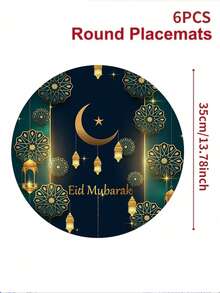 4pcs/6pcs Bohemian Pattern Placemats, Ramadan Placemats, Seasonal Ramadan Home Decor, Bohemian Style, Linen-Like Material, Ramadan Home Decor Indoor/Outdoor Party Supplies, Ramadan Themed Decoration, Room Decor. Suitable For Home Kitchen Decor And Ramadan Event Party Decoration