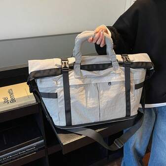 New Large Capacity Tote Bag, Color Blocking, Fashion Shoulder Bag, Crossbody Bag, Handbag, Gym Bag, Travel Bag, Shopping Bag, Short-Distance Travel Bag, Wet And Dry Separation, Suitable For Fitness, Travel, Leisure, Commuting, Sports, Campus, Valentine's Day Gift, Gift