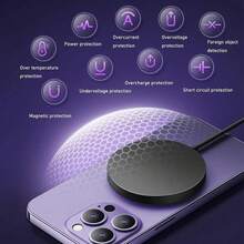 Compatible With Iphone Magsafe17 16 Pro Max Magnetic Wireless Charger Compatible With Apple 15 Plus 14 13 12 11 Charging Phone Accessories