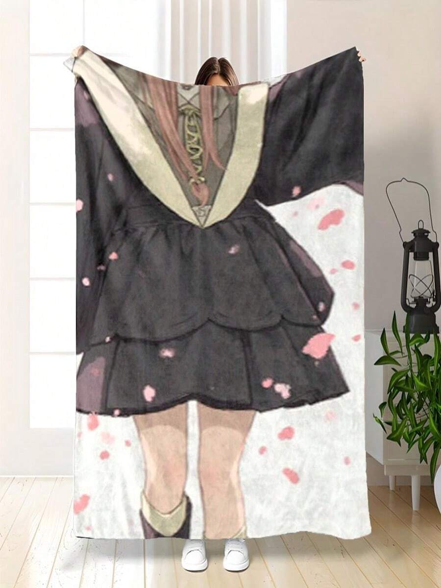 Stylish Floral Hug Blanket - Silky Smooth Polyester Flannel With A Delicate Petal Pattern, Featuring Inspirational Quotes For Graduates, A Comfortable Year-Round Home Décor, Machine Washable, Available In Multiple Sizes And Vibrant Colors.