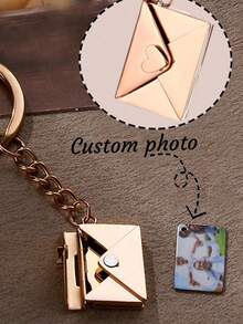 Customized Engraved Photo Keychain, Personalized Stainless Steel Keychain, Compact And Elegant, Ideal Gift For Girlfriend On Valentine's Day, Christmas Or Wedding Anniversary - Multicolor - View 3