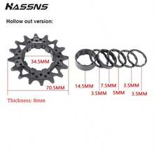 HASSNS 套件 K7 自行车单速飞轮 HG 13T-22T 自行车单速飞轮，适用于 AM BMX 土坡车 8-11 速 - 彩色 - 查看 3