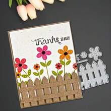 创意围栏金属切割模具、DIY剪贴簿相册和压花模板、贺卡制作工具、卡片纸切割工艺品、礼品卡制作模板模切。 - 銀色 - 查看 3