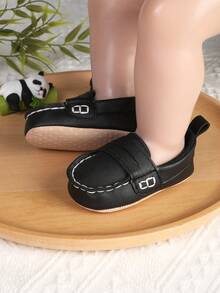 1 Paio di Scarpe Sportive Neonato Alla Moda e Versatili, Modello Slip-On, Adatte per Bambini da 0-3 Mesi, Scarpe per Neonati per Primavera, Estate e Autunno - nero - Visualizzare 3