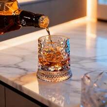 Roterande dekompressionskopp, högvärdig, lätt och lyxig stil, kristallbas, vinglas för hemmabruk - Istapp roterande whiskyglas - Visa 7