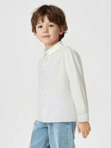 Balabala Baby Boys' Long Sleeve Shirt, Cotton Fashion Spring Top 2026 - Original White - View 3