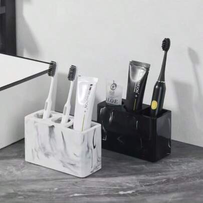 1 Giá đỡ bàn chải đánh răng điện cao cấp họa tiết đá cẩm thạch - Giá đỡ bàn chải đánh răng điện có kẹp an toàn, kệ đựng đa chức năng rộng rãi cho bàn chải và kem đánh răng, giá đựng đồ dùng phòng tắm nhỏ gọn, hoàn hảo cho mặt bàn phòng tắm, phụ kiện phòng tắm thiết yếu, giữ gìn vệ sinh, trang trí phòng tắm gia đình, trang trí mùa thu, trang trí mùa tựu trường.