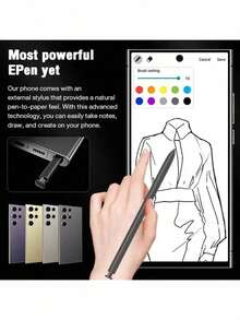 S24 Ultra Cell Phone 5G Unlocked Phone,Smartphone With Tool Pen, Android 14.0 Cell Phone 6GB+256GB Dual SIM Dual Standby OTG (Black) - 黑色 - 查看 8