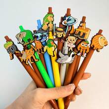 10pcs Italian Brainrot Tungtungtung Sahur Themed Character Ballpoint Pen Set, Classic & Unique, Inspiring Endless Creative Inspiration