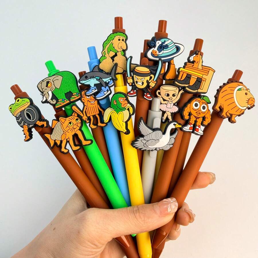10pcs Italian Brainrot Tungtungtung Sahur Themed Character Ballpoint Pen Set, Classic & Unique, Inspiring Endless Creative Inspiration