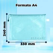 Carpeta Organizadora Trasparente Tamaño A4 Impermeable Cierr - Azul - Ver 4