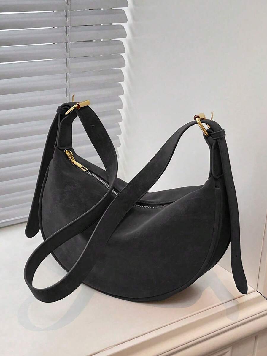 1pc Women's Fashionable Solid Color Minimalist Shoulder Bag, PU Leather, Suitable For Dates, Shopping, Versatile