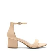 Women Nude Chunky Low Heeled Sandals With Adjustable Buckle Comfortable Ankle Strap Chunky Summer Heeled Sandals For Prom Party Wedding - 裸色 - 查看 8