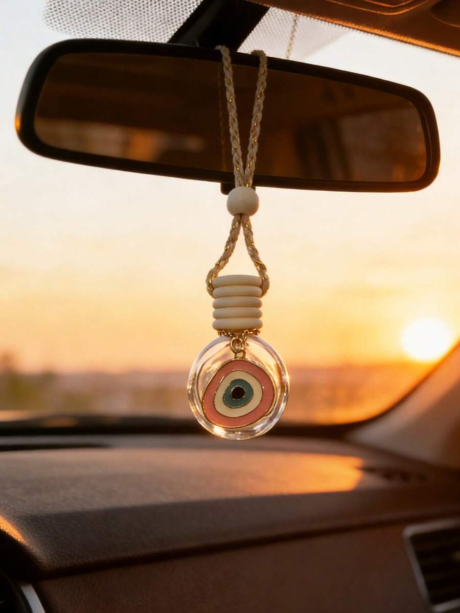 زجاجة عطر بتصميم عين الشيطان قطعة واحدة، زينة معلقة على مرآة السيارة الخلفية، ديكور داخلي، موسع للعطور - A - مشاهدة 1