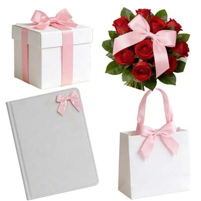 10/20/50pcs Pink Bow Stickers, 2 Inch Self-Adhesive Satin Ribbon Bows, Suitable For Gift Wrapping, DIY Crafts, Baby Shower, Birthday Party, Wedding Decoration, Christmas Presents, Gift Box Packaging