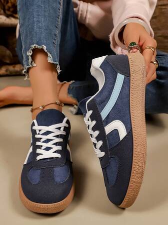 Zapatillas deportivas planas y cómodas con cordones para mujer, para deportes al aire libre