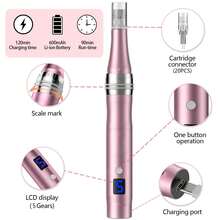 HanTai With 20pcs Round Nano Replacement Cartridges Professional Wireless Adjustable Electric Derma Pen Dr Pen M8S Gifts For Women, Mother's Day Gifts, Holiday Gifts(Needle Length 0.1mm) - 粉色 - 查看 3