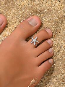 1pc Beach Vacation Casual Starfish Toe Ring - Starfish - View 8