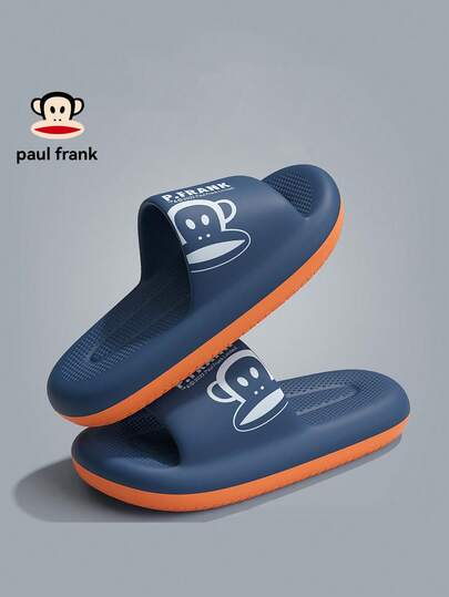 Paul Frank 正品猴子休闲男士家居拖鞋，透气速干防滑沙滩凉鞋，男女通用轻便软底拖鞋，适合室内/浴室/户外穿着，男士夏季拖鞋，男士平底凉鞋，男士运动凉鞋