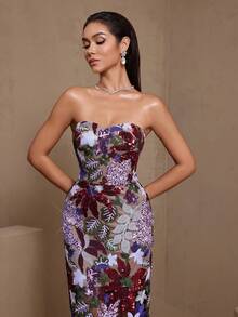 Đầm dạ hội hai lớp đính cườm thanh lịch dành cho nữ, thích hợp cho tiệc cưới, tiệc mùa xuân. - Nhiều màu - Xem 7