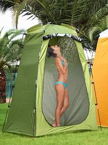 1pc Outdoor Spring/Summer New Portable Folding Shower Tent, Single Person Changing Room Tent, Windproof, Spacious, Convenient For Travel, Camping And Recreation, Camping Equipment, Camping Essentials - Multicolor - View 9