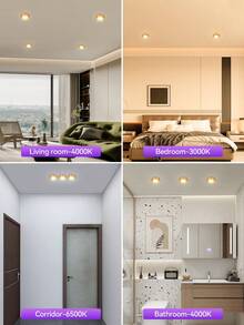 CANMEIJIA 1pc GX53 Recessed Ceiling Light, LED Ceiling Light, Recessed Ceiling Light, GX53 Base, Replaceable GX53 Bulb, 110V/220V, Black/White/Gold Housing, Indoor Spotlight, Living Room/Kitchen/Bedroom Ceiling Light - GX53 Recessed Downlight AC85-265V - View 7