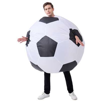 1pc Inflatable Football Bear Costume, Includes Costume Only (No Fan, No Battery)