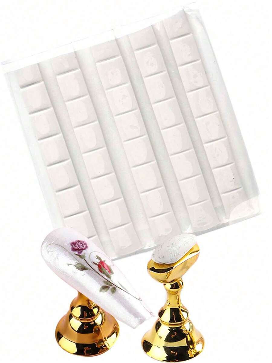 Reusable White Nail Art Clay Glue, Nail Art Supplies, Nail Tools, Suitable For Nail Practice Stand, Display Stand, Artificial Nails, Magnetic Nail Practice Stand (Stand Not Included) - Apricot - View 1