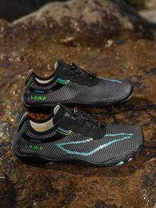 L.S.W.P 男士水鞋，赤足五指沙滩涉水鞋，轻便透气，速干，适合溪流徒步、浮潜、远足、健身、漂流、沙滩、普拉提、居家穿着、有氧运动 - 黑色 - 查看 7