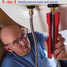 1pc Multi-Functional 5-In-1 Sink Wrench, Non-Slip Handle, Wear-Resistant Plastic, Suitable For Household Plumbing Tools, Used For Faucet, Basin And Valve Repair And Installation