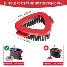 Spin Mop Replace Head Base Scrub Brush Head Replacement For O Ceda RinseClean 2 Tank System 2 Pack - Đỏ - Xem 2