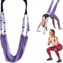 Yoga Fitness Stretching Strap, Adjustable Leg Stretcher Back Bend Assist Trainer, Improve Leg Waist Back Flexibility Home Gym Equipment For Rehab Pilates Ballet Cheerleading Splits Gymnastics - 紫色 - 查看 2