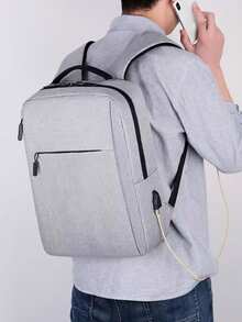Business Backpack Computer Bag Middle School High School Backpack Large Capacity Travel Bag Korean Men's Backpack, Camping - Grey - View 6