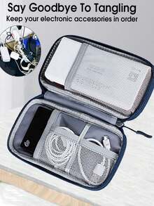 Digital Accessories Storage Box, Phone Charger, Cable Organizer Bag, Zipper Storage Box, Wallet-Style USB Charger, Earphone Storage Box, Dust-Proof, Cables, USB Drives, Earphone Storage Bag, Business Travel, College Student, Office, School Supplies, Back To School - Multicolor - View 7