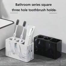 1pc Luxury Marble Pattern Electric Toothbrush Holder - Electric Toothbrush Stand With Safety Clamp, Spacious Multi-Function Storage Rack For Toothbrush And Toothpaste, Compact Countertop Bathroom Organizer, Perfect For Bathroom Countertop, Essential Bathroom Accessory, Maintain Hygiene, Home Bathroom Decor, Autumn Decor, Back To School - Multicolor - View 4