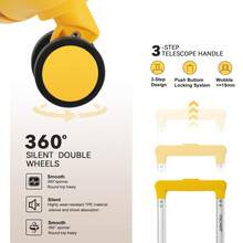 FOCHlER 1 PCS 20-Inch Carry-On Suitcase, Hard-Shell With 360-Degree Spinner Wheels, Combination Lock, And Zipper Closure. A Perfect Valentine's Day Gift. - Champagne - View 5