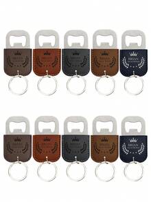 1/2/3/5/10/20pcs Personalized Leather Keychain, 2-In-1 Bottle Opener Keychain With Name, Multi-Functional Car Key Chain And Bag Charm - Multicolor - View 21