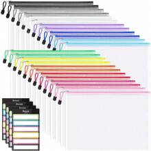 Organizador de malla tamaño B6 con cremallera, 200x145mm, cremalleras coloridas para clasificar, ideal para documentos y recibos, perfecto para oficina y escuela, colores surtidos (organizador de color aleatorio) - Un conjunto - Ver 3