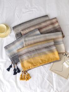 1件新款经典纯色条纹串珠挂巾，优雅防风，适合女士春夏户外穿着，防紫外线，日常晚装、旅行沙滩防晒披肩及节日礼物 - 多色 - 查看 10