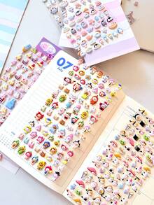 Pegatinas de espuma 3D - Comida de dibujos animados y personajes lindos, sushi, conejo, pegatinas decorativas mini para fundas de teléfono, diarios, scrapbooking - Multicolor - Ver 3